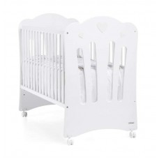 Cuna Corazones Blanco Mate de Trama